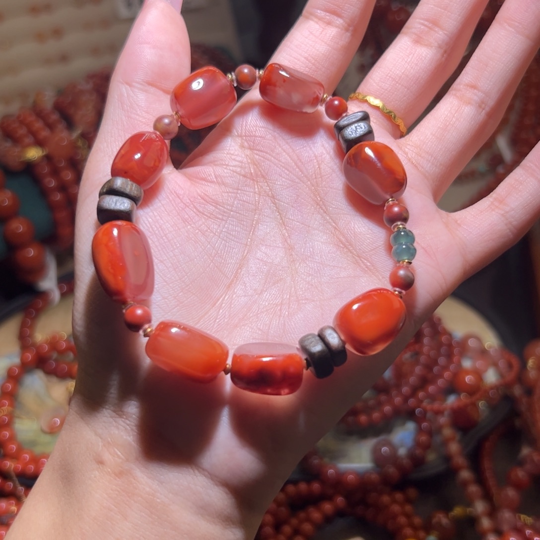 南红玛瑙未镶嵌手链12mm