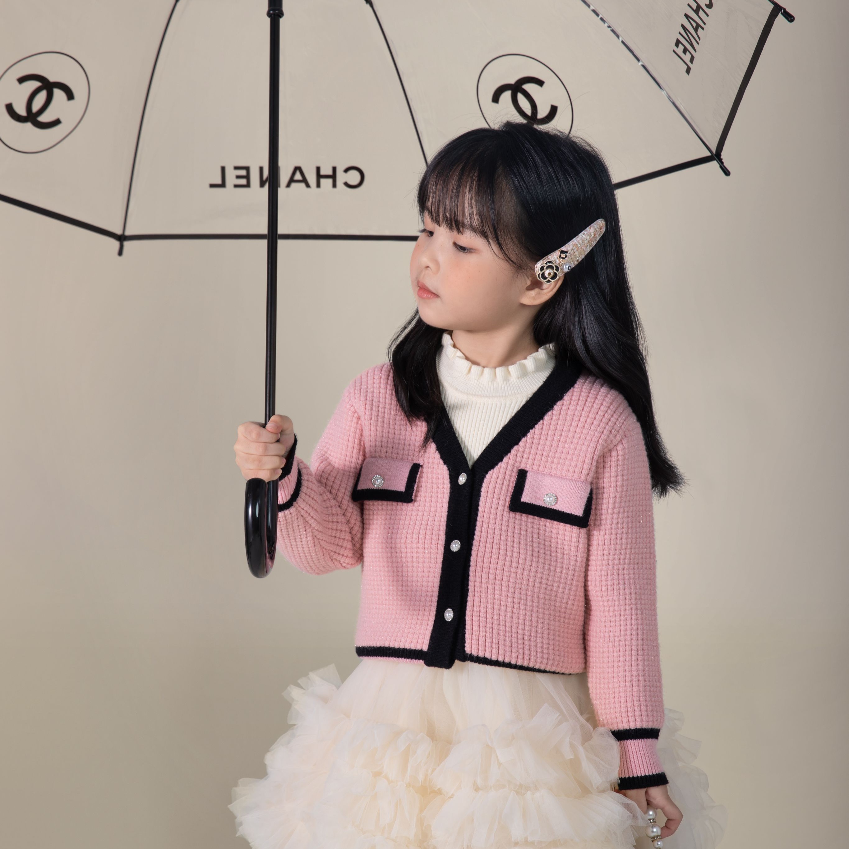 LUSON女童亲子小香风毛衣开衫  粉色 XGED2300H