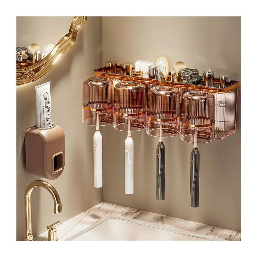 挂壁式高颜值免打孔牙刷架颜色不挑