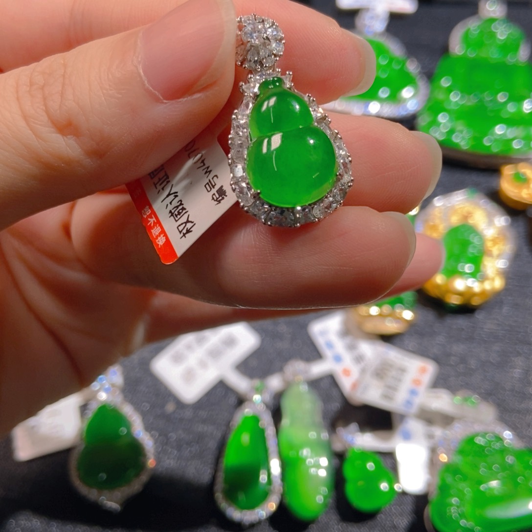 翡翠银S925镶嵌吊坠(不含链)