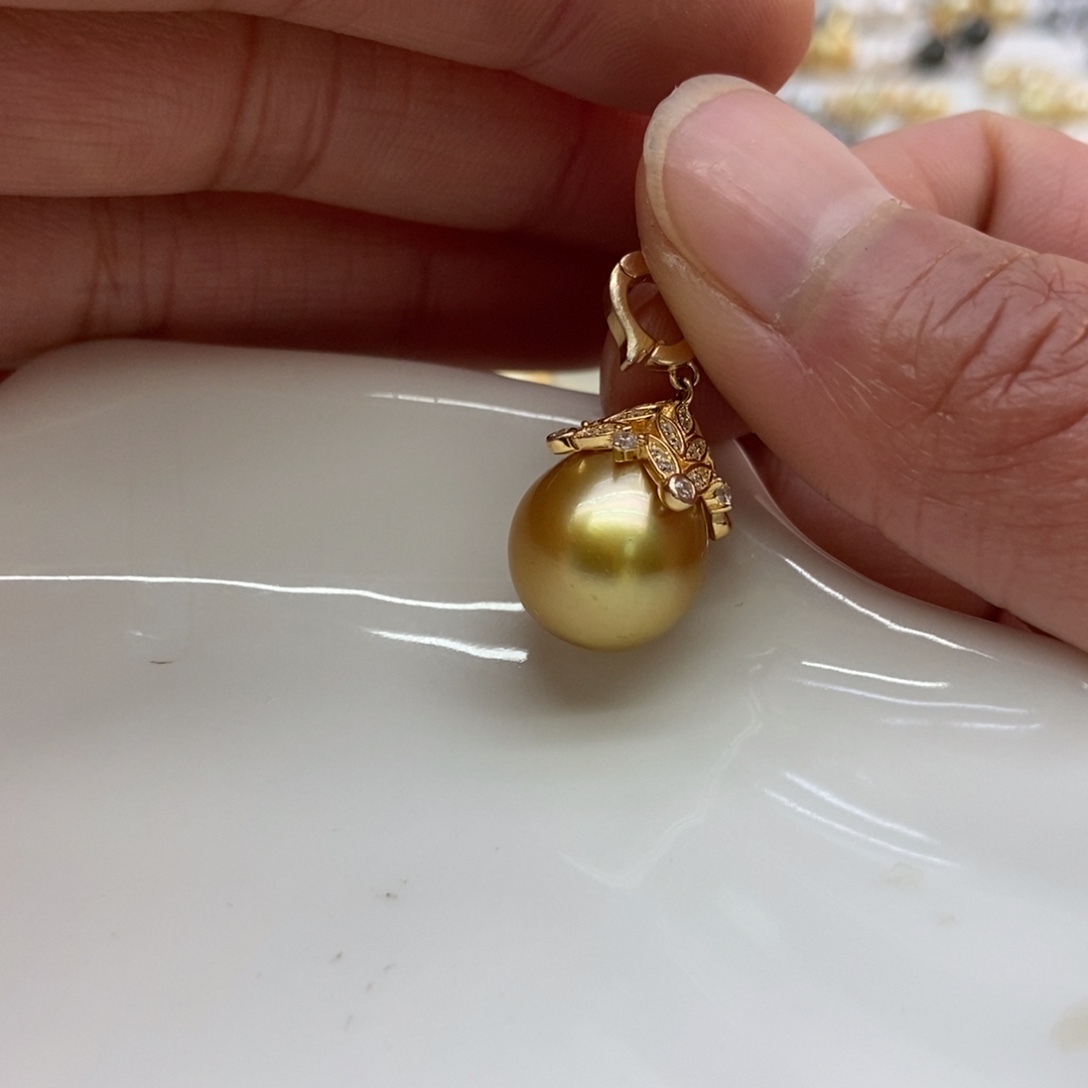 海水珍珠吊坠(不含链)银S925镶嵌