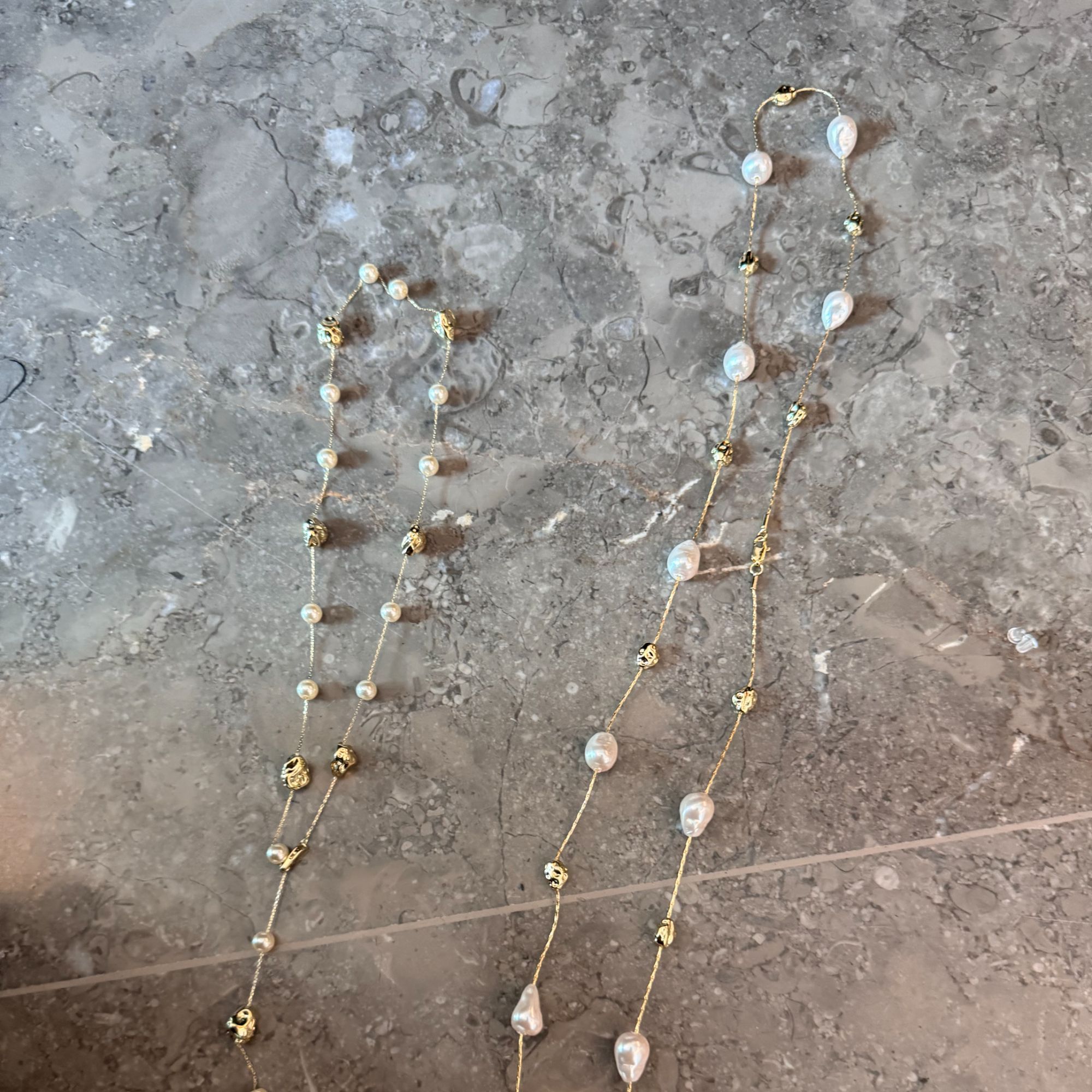 S300【魔都女王】圆珠项链金色亮片耳环XL12752