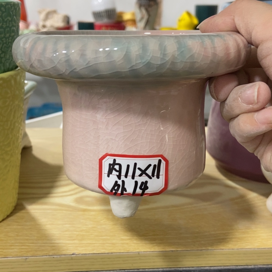 红陶高温陶瓷花盆满12米包邮