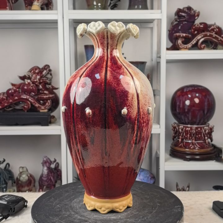 摆件钧瓷摆件神後鎮鈞瓷