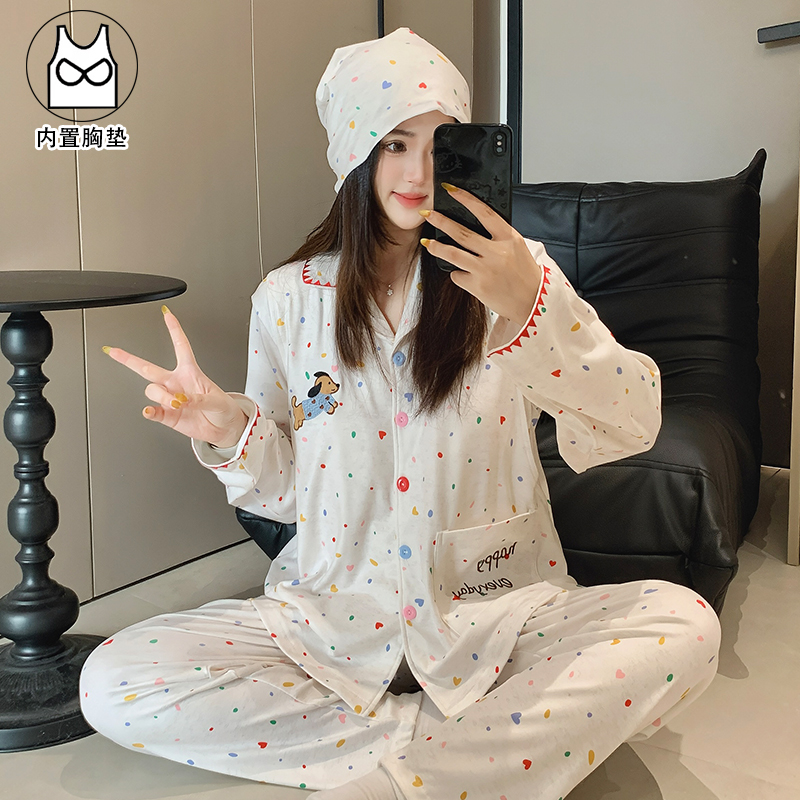 【带帽-纯棉】月子服春秋冬季产前产后孕妇哺乳睡衣产妇家居服套装