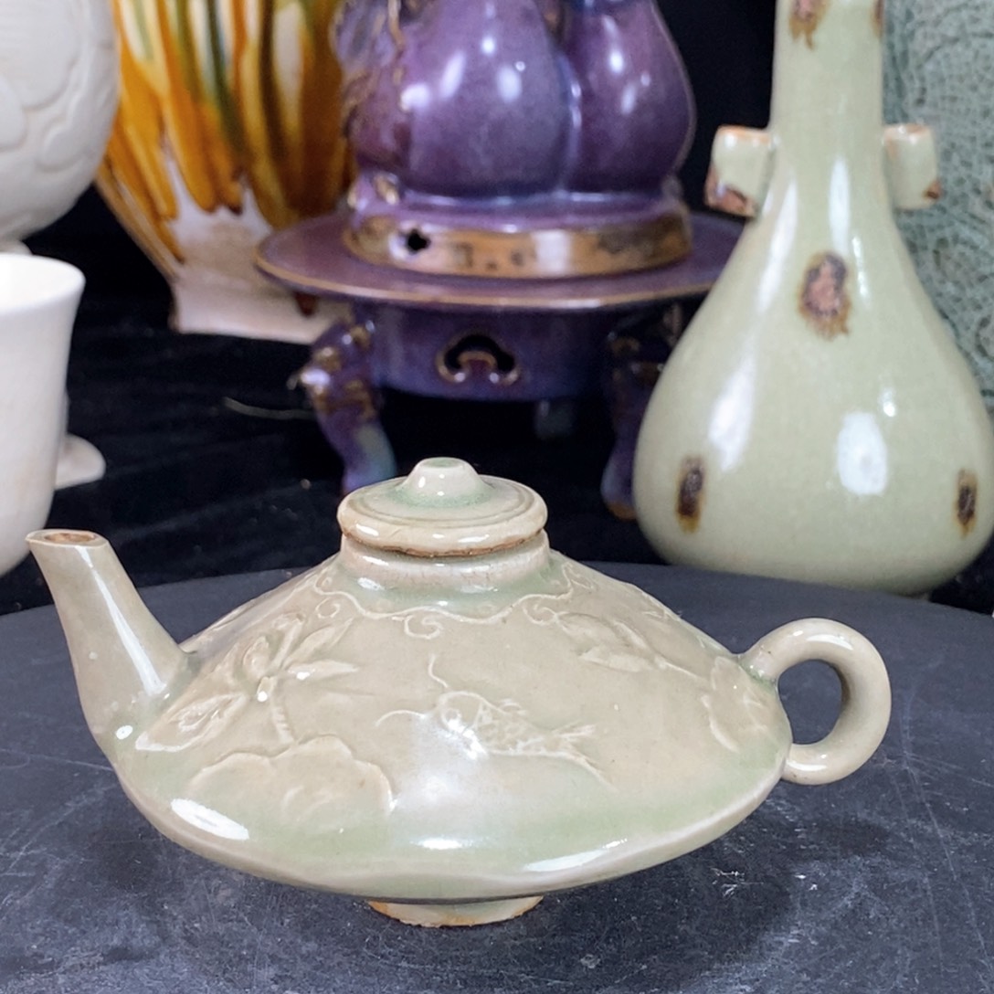 摆件耀州窑小茶壶瓷器