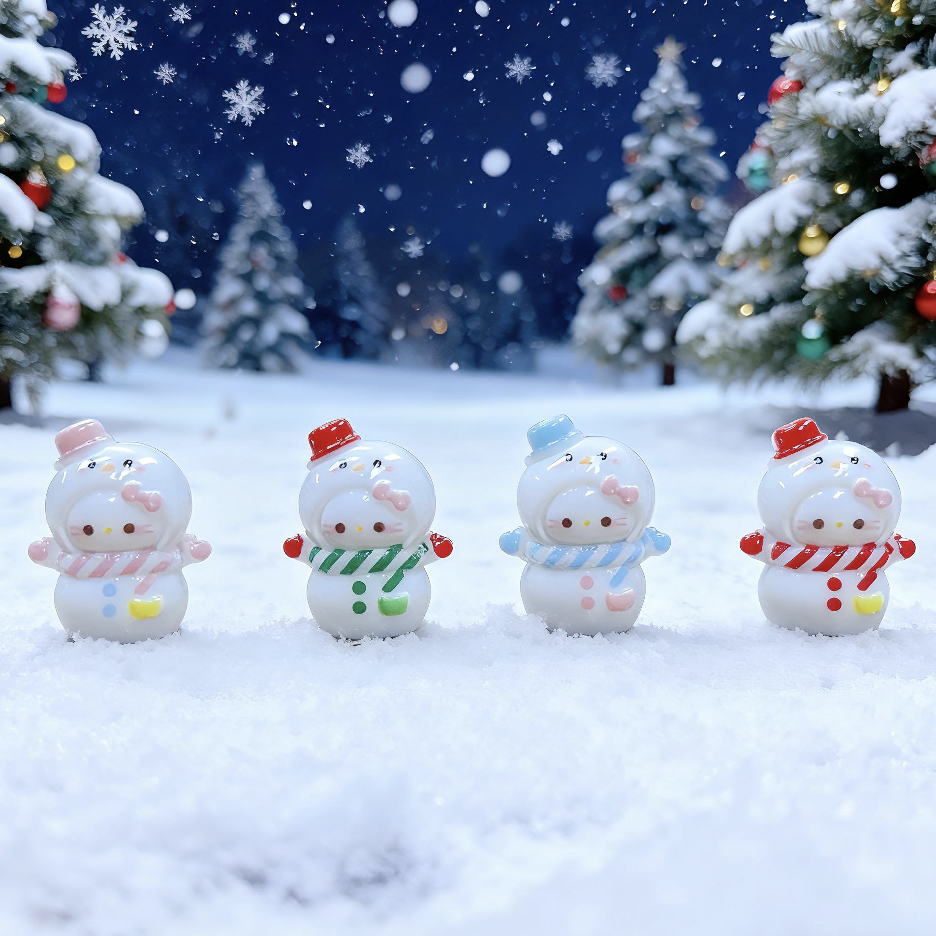 [麦麦高定-雪人KT]创意卡通树脂diy配件饰品食玩微缩圣诞场景卡通