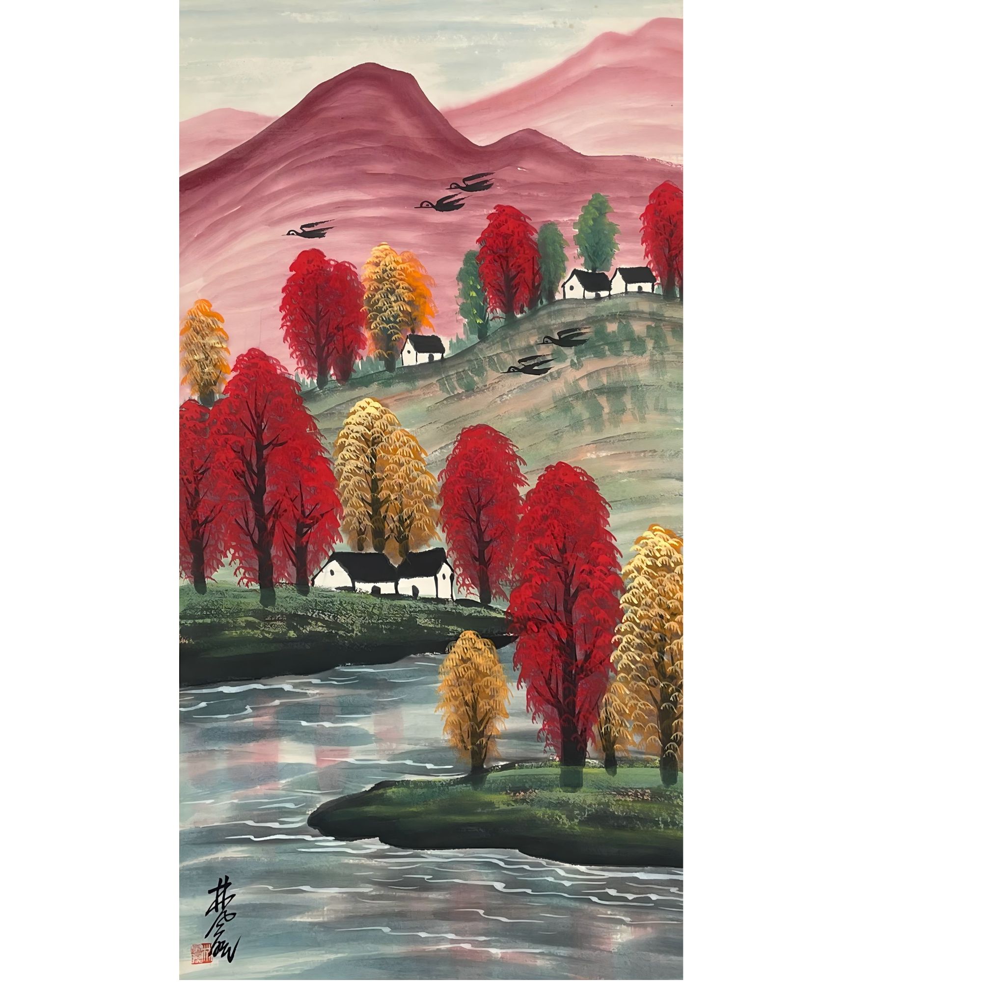 4-262 山水 尺寸49x98 纸本立轴