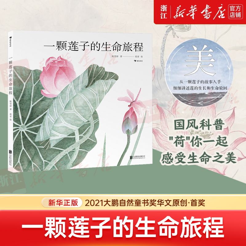 一颗莲子的生命旅程 3-12岁 以国画绘出莲的生命轮回植物科普绘本
