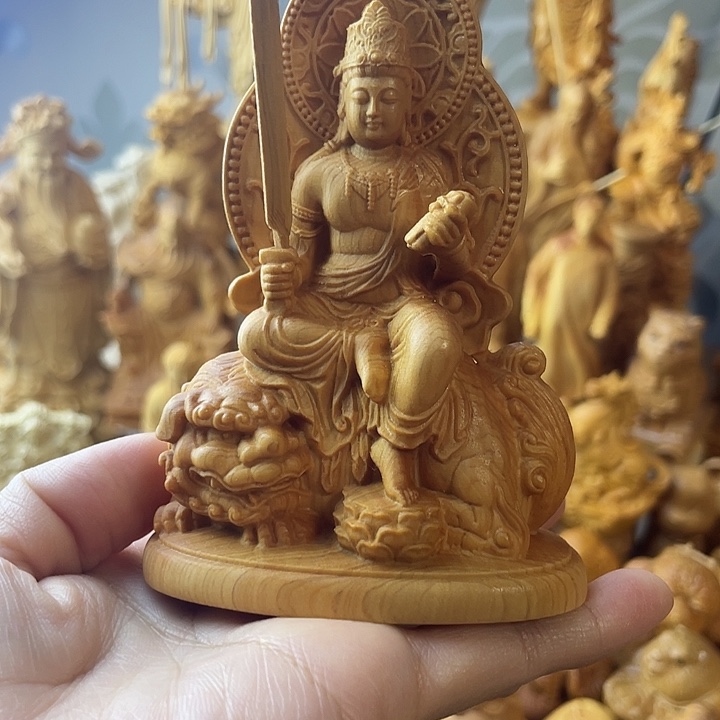 柏木（崖柏）文殊菩萨高10.5公分