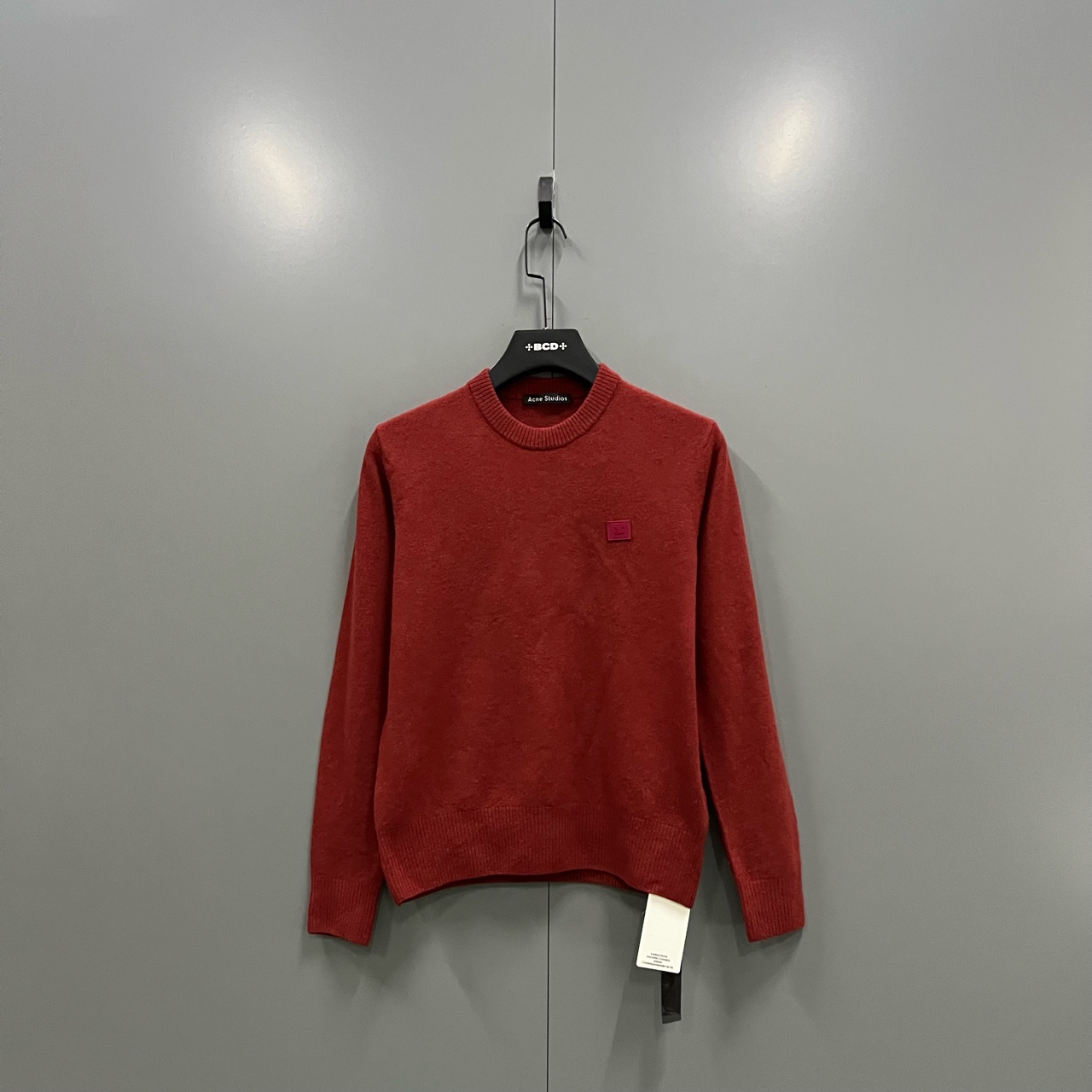 95新 maje zz54 Acne 红色徽标刺绣毛衣 XS码/604859