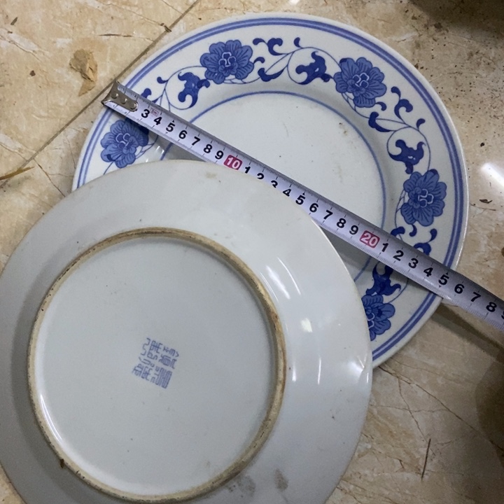 陶2个25厘米芙蓉花平盘