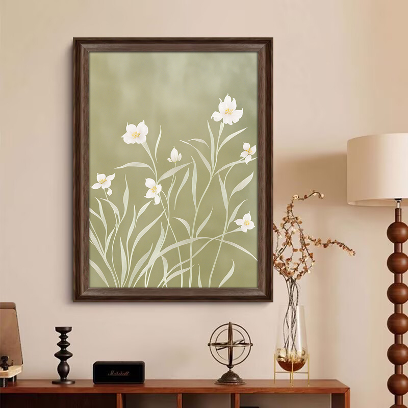 SA34现代花语高级感法式复古客厅奶油风装饰画餐厅玄关卧室挂画