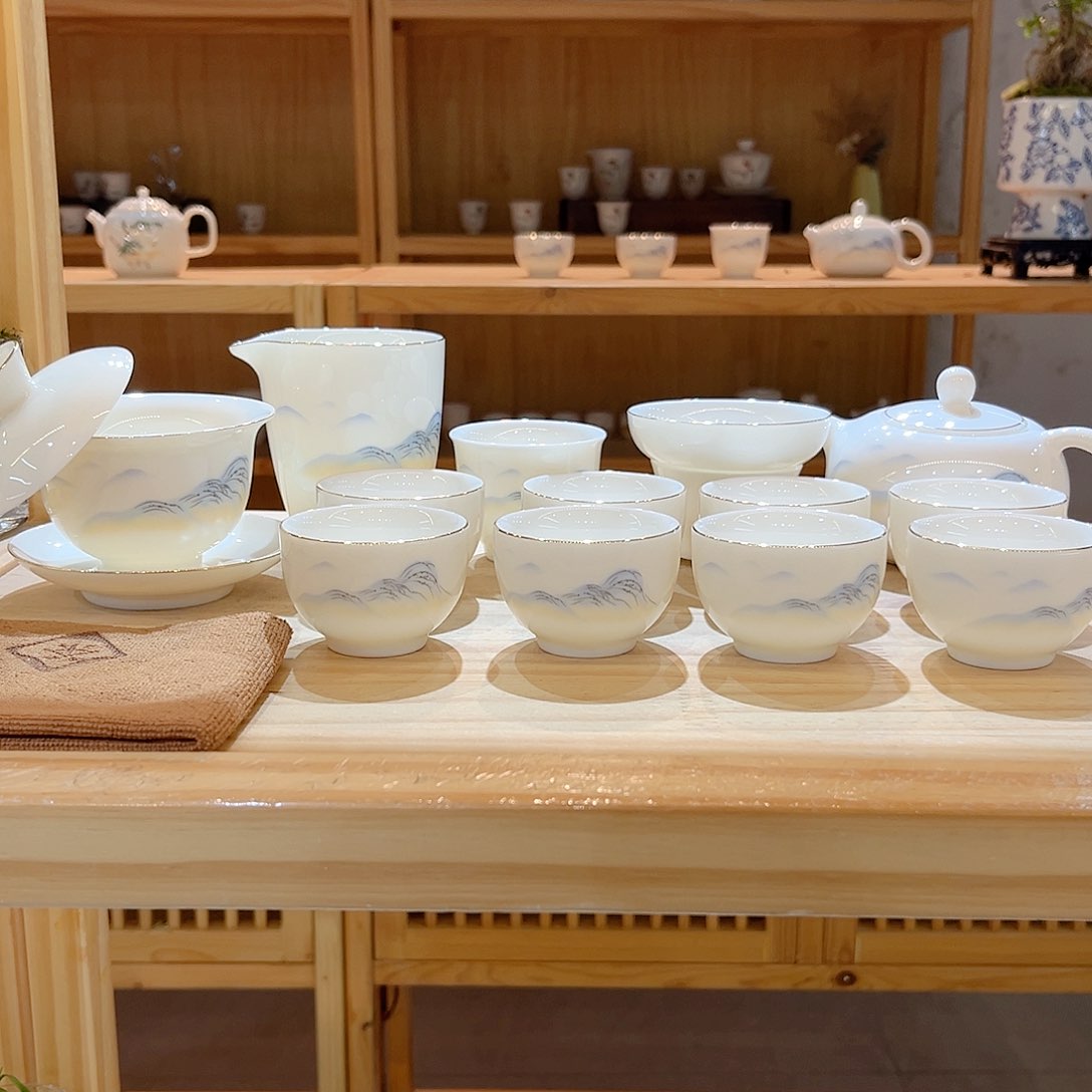 【御瓷斋】羊脂玉瓷茶具套装