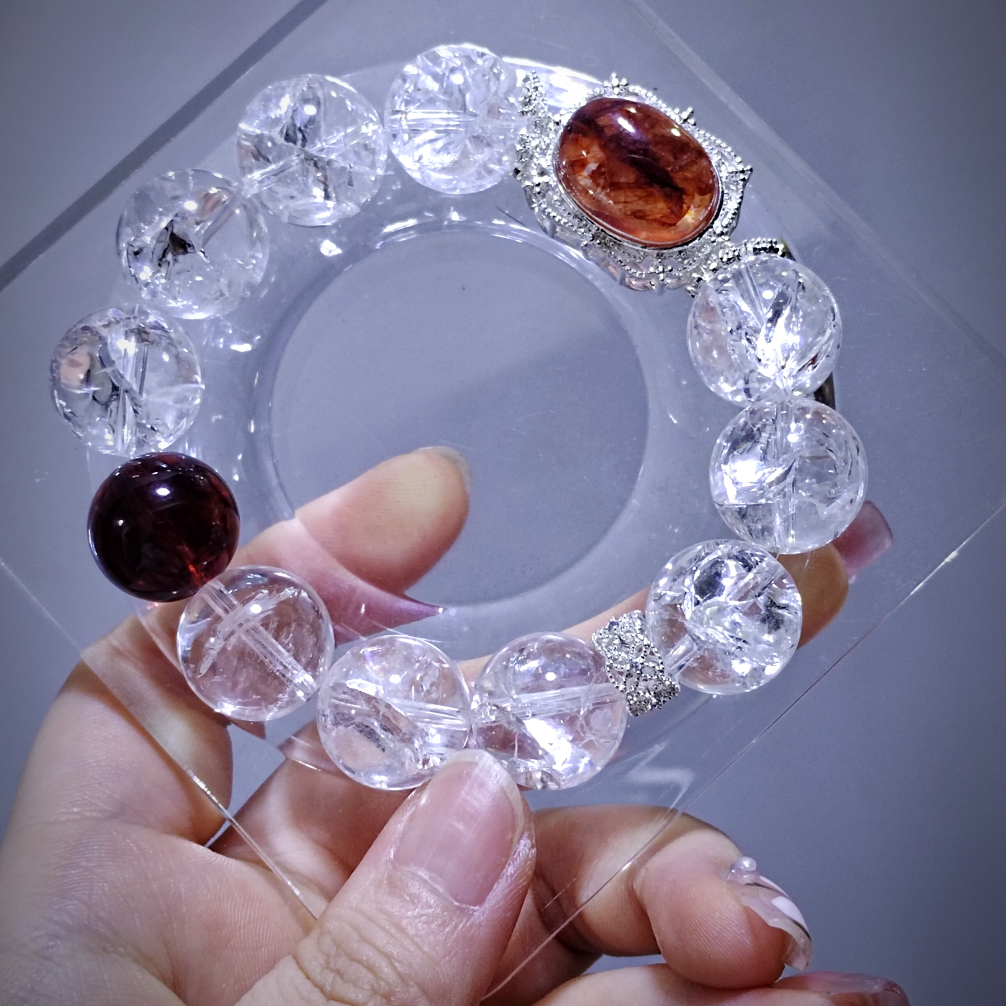 铜合金木质手链 白阿塞 胶花 多样性发货