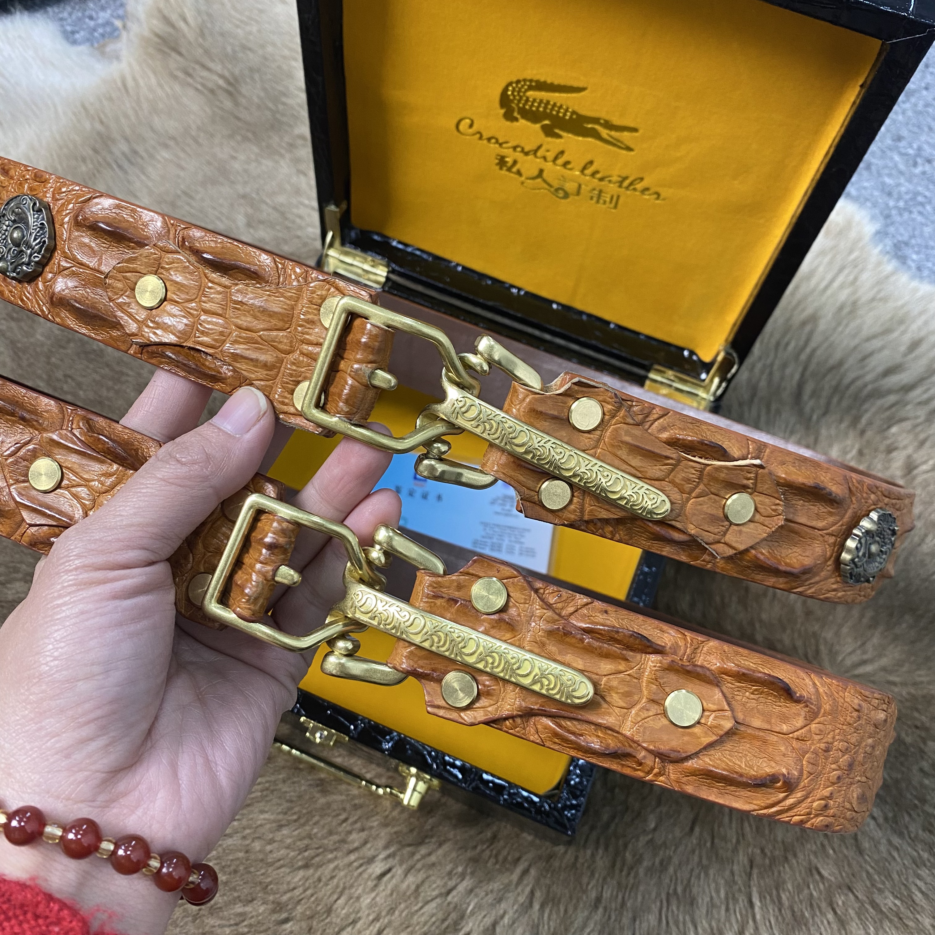 无品牌保真进口湾E双骨机车风百搭扣眼腰带时尚男士