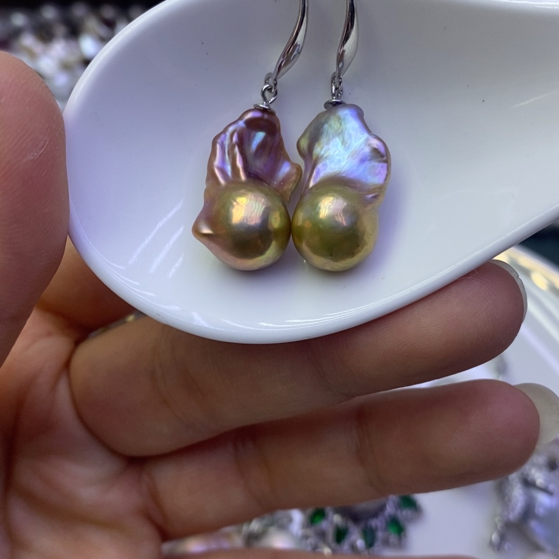 淡水珍珠耳饰银S925镶嵌J****n