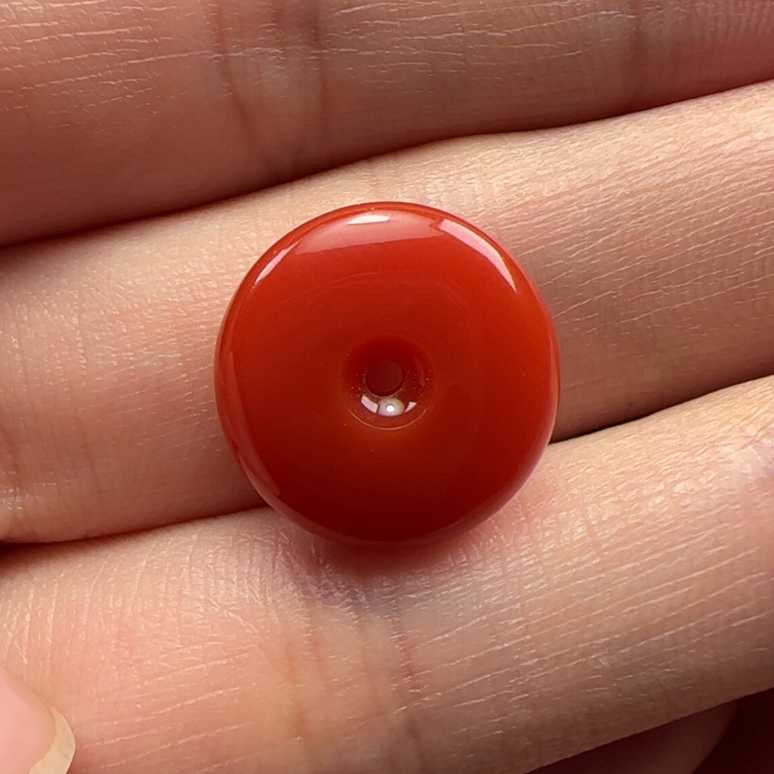 南红玛瑙平安扣13.9mm未镶嵌