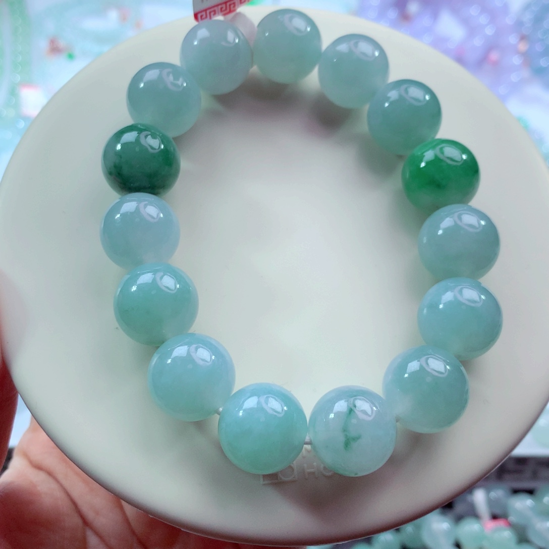 翡翠未镶嵌手链卡14.2