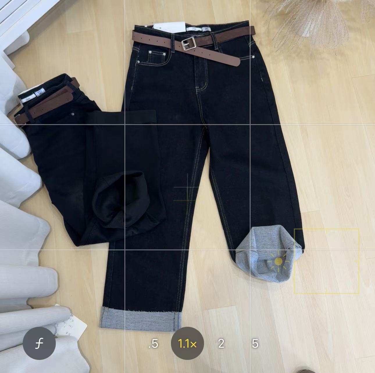 【阿婷家】8889秋冬植绒显瘦百搭直筒裤