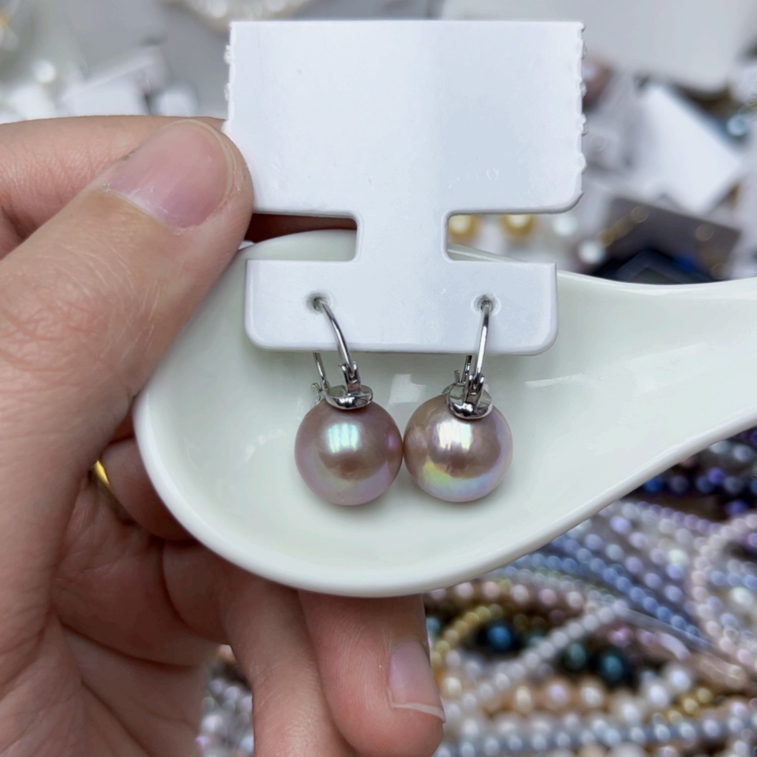 淡水珍珠耳饰银S925镶嵌