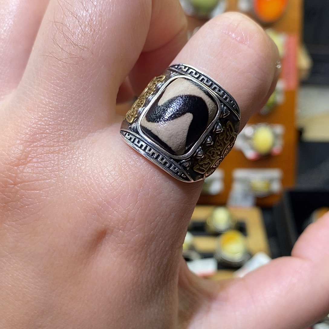 玛瑙/玉髓戒指银S925镶嵌