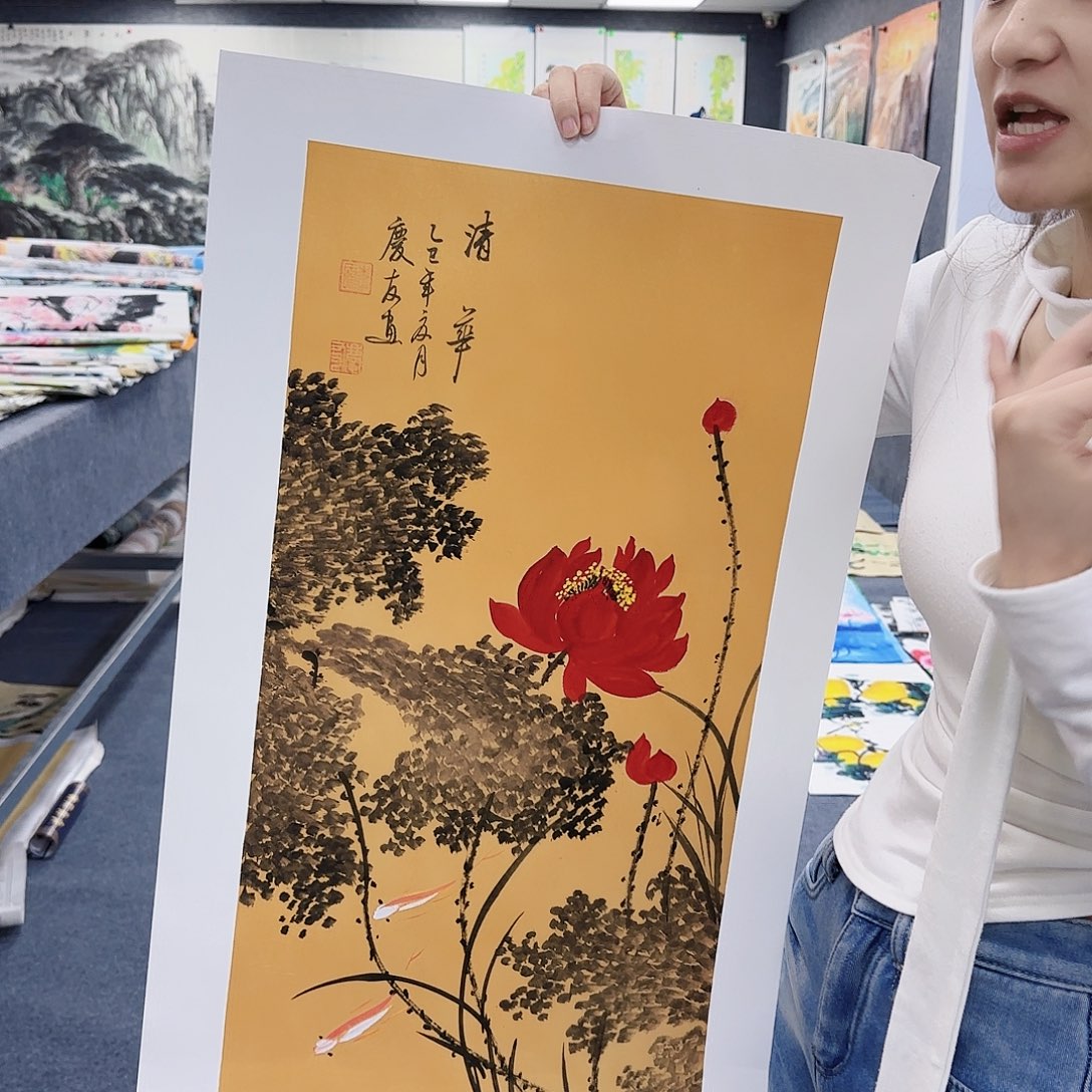 国画作品小姐姐放漏中