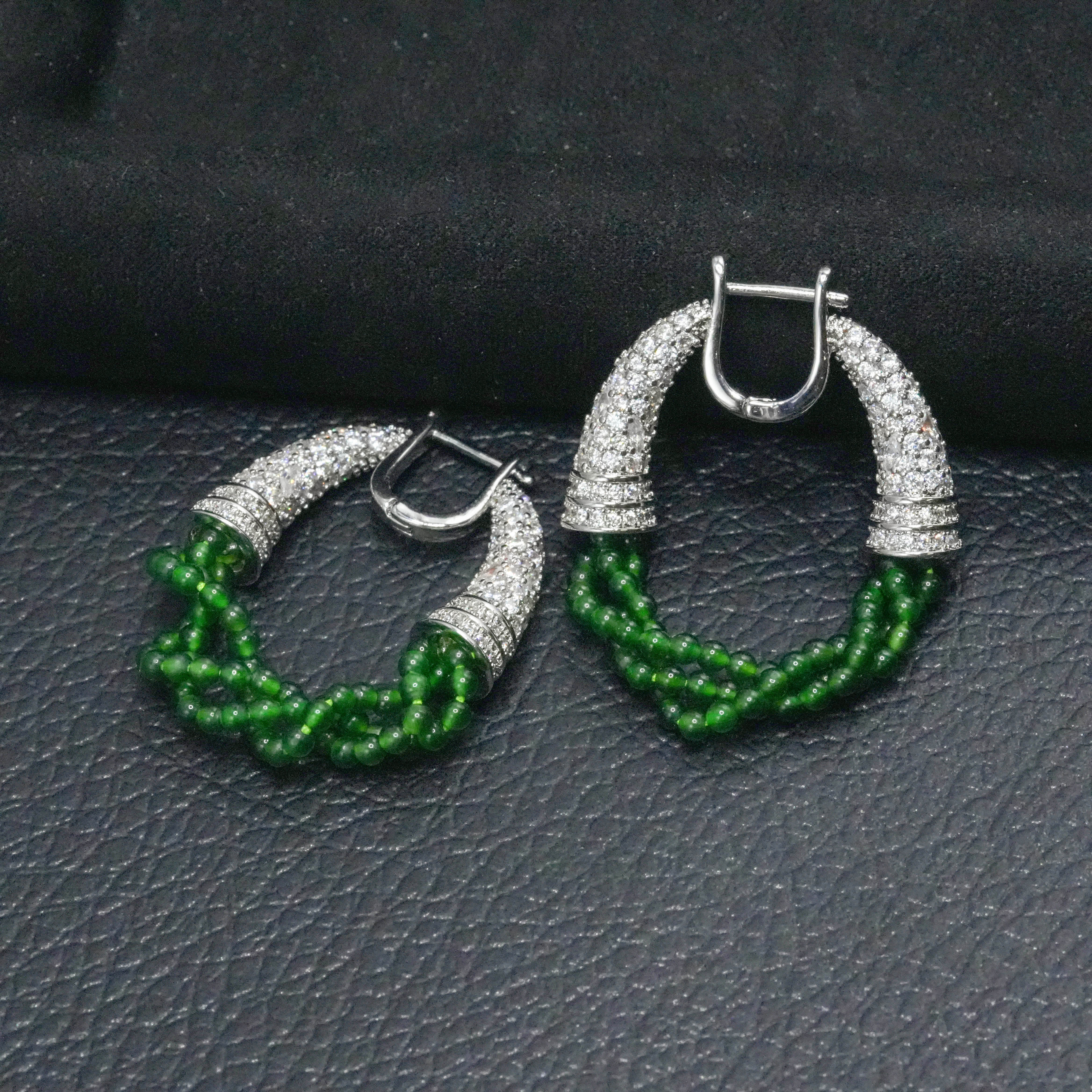 天然A货翡翠珠子耳坠多样性发