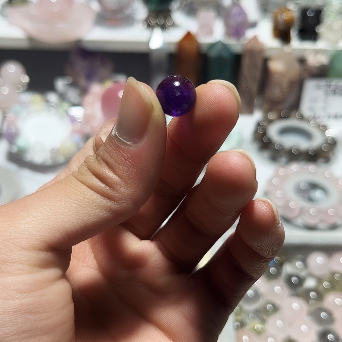 银S925镶嵌紫晶珠宝半成品开播福利巴西紫水11咪微瑕