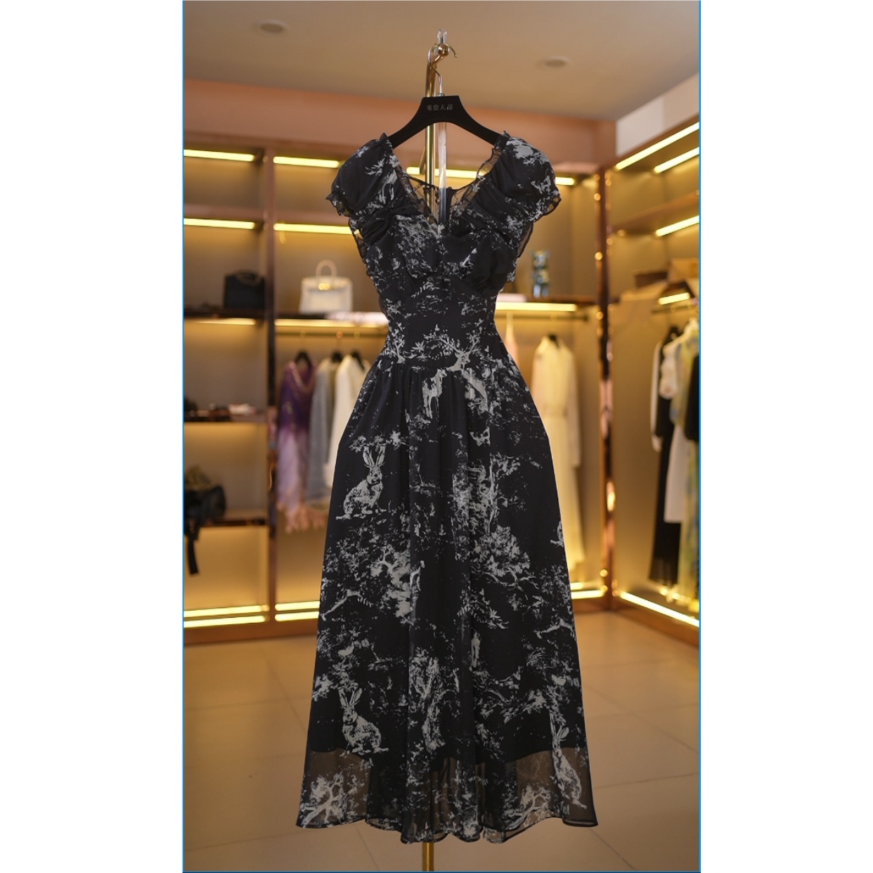 【娟专属】森系精灵神秘感轻奢收腰显瘦气质连衣裙C003-1