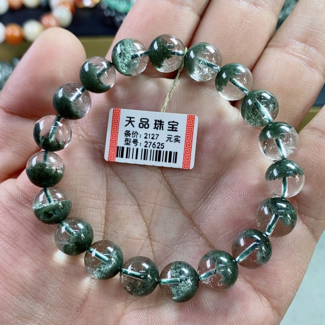 水晶手串未镶嵌绿幽灵27625