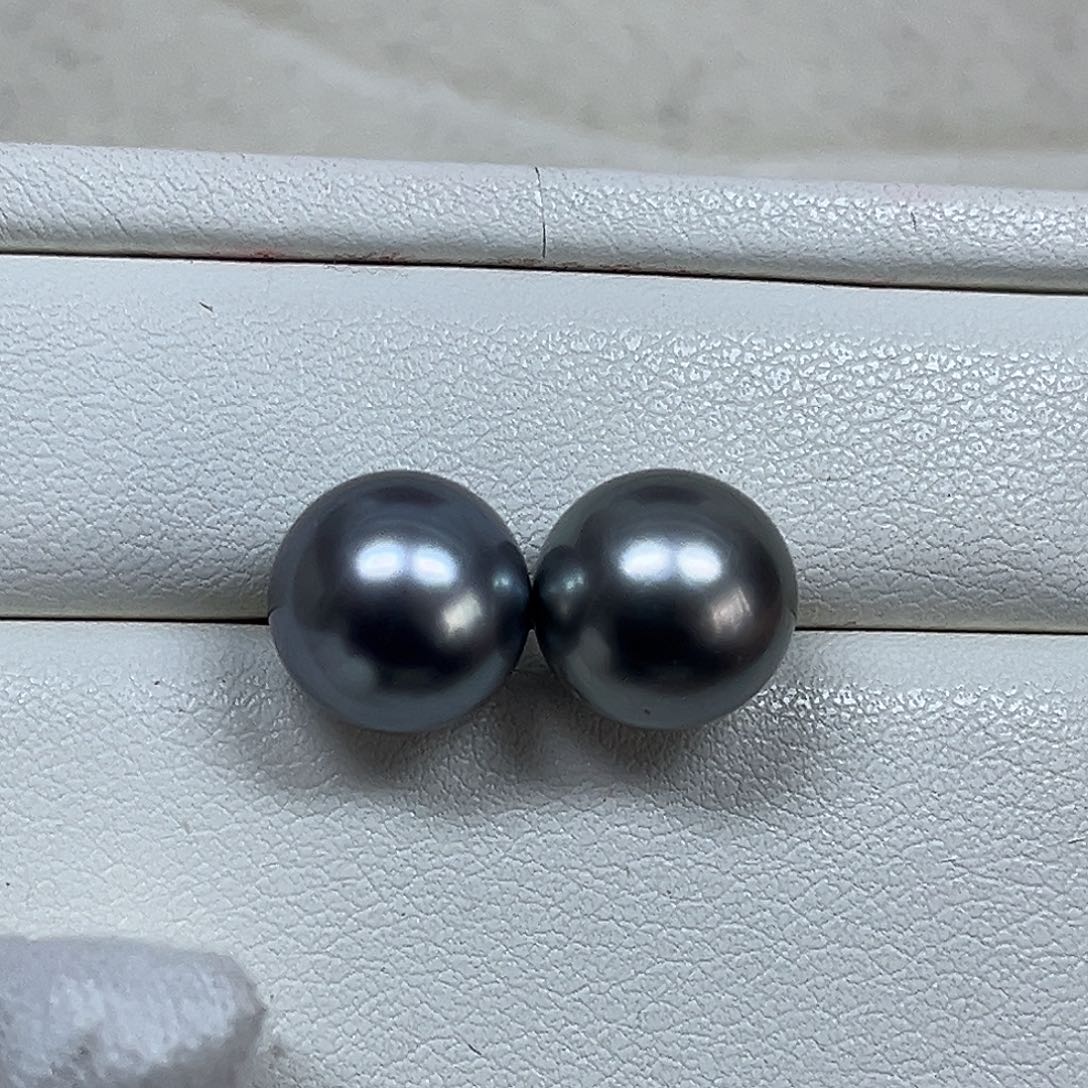 耳饰海水珍珠18K金镶嵌10-11mm