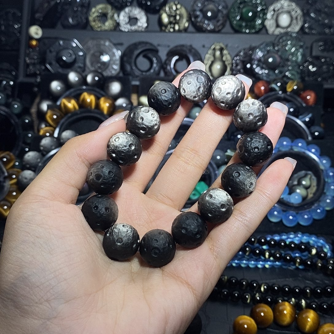 0***°黑曜岩未镶嵌手链