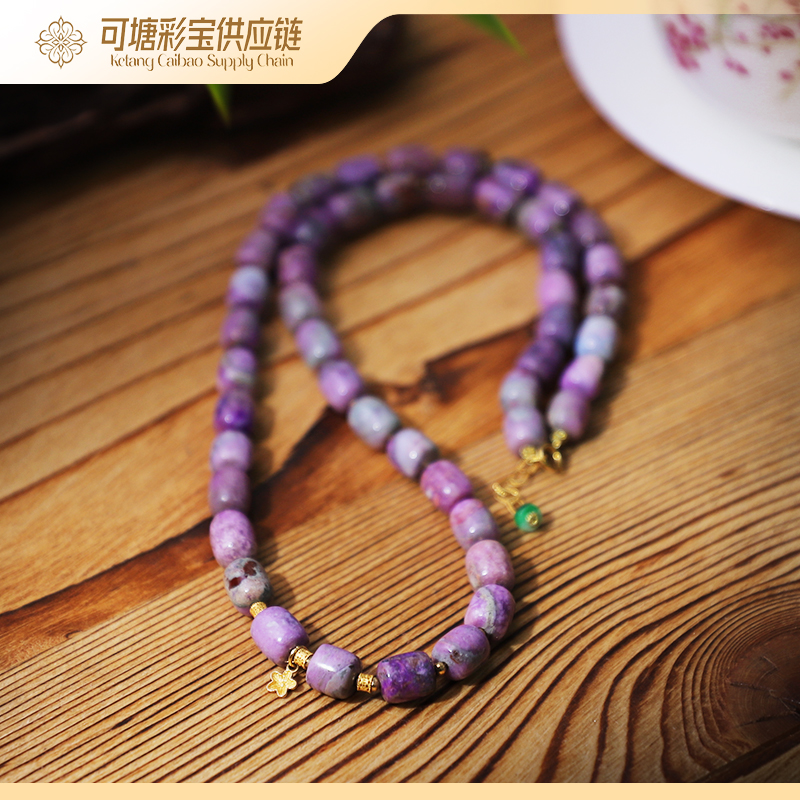 南非舒俱来 欧若风 18K金 冰樱花 舒俱来桶珠项链KTCB-3651