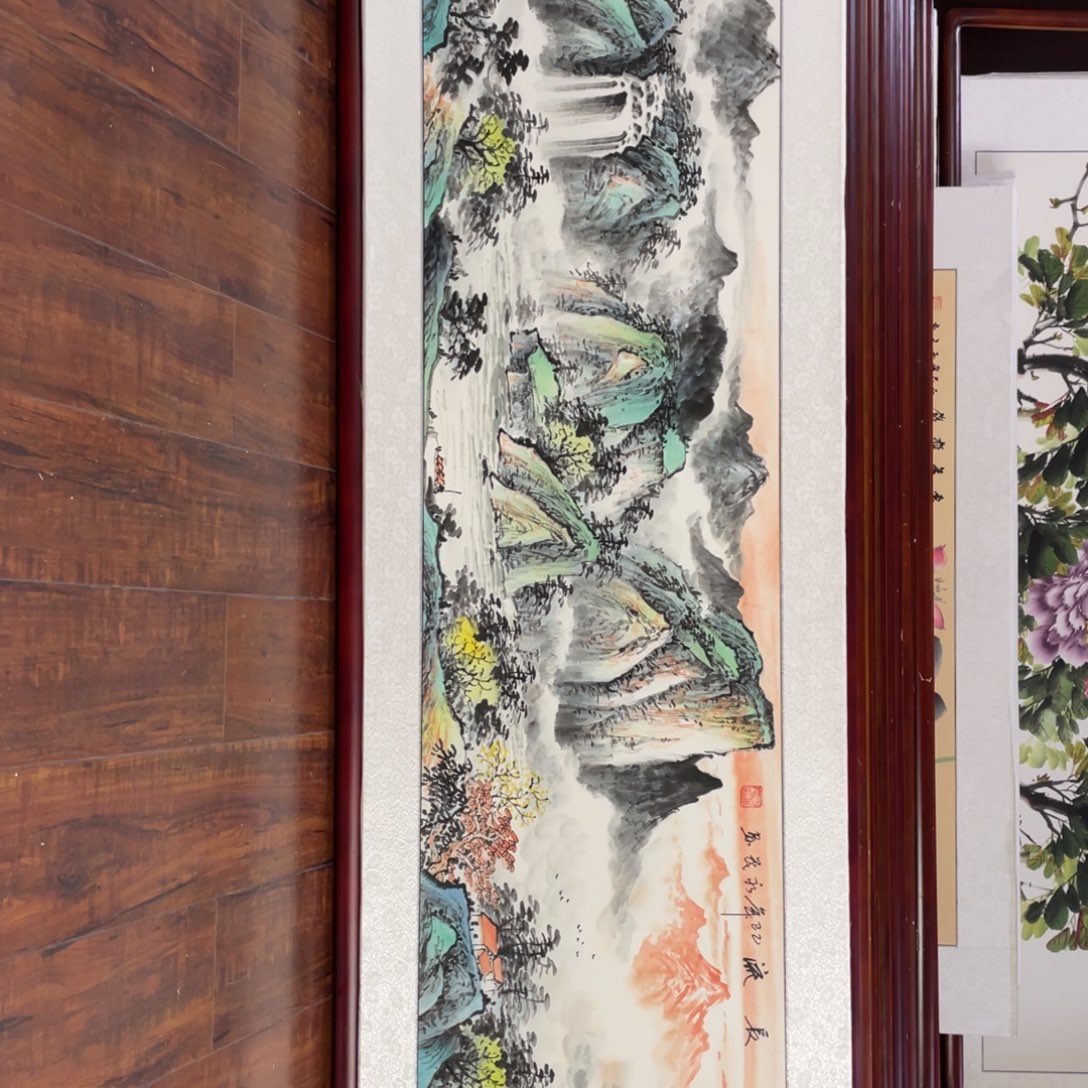 国画带框尺寸48*163厘米