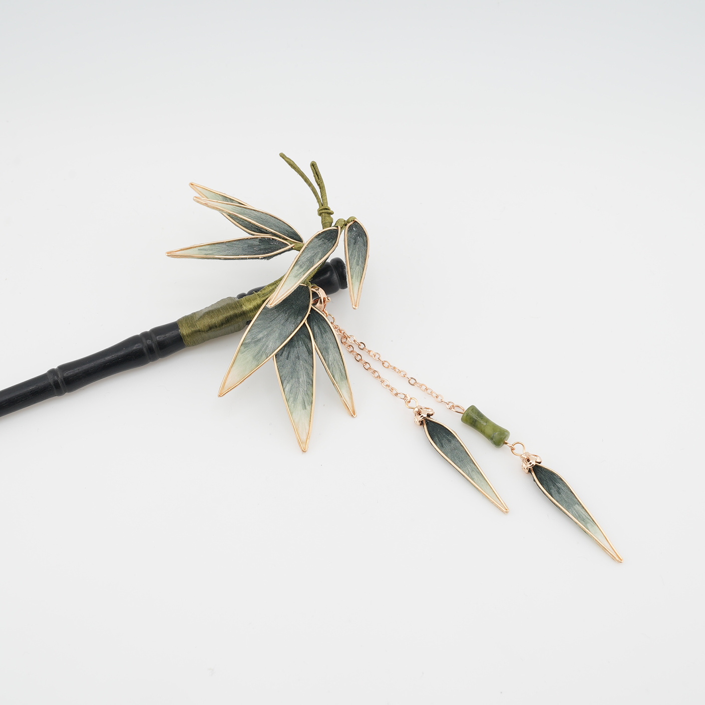 白壹北鼻【淮竹】手工原创非遗绒花新中式汉服国风古风发饰