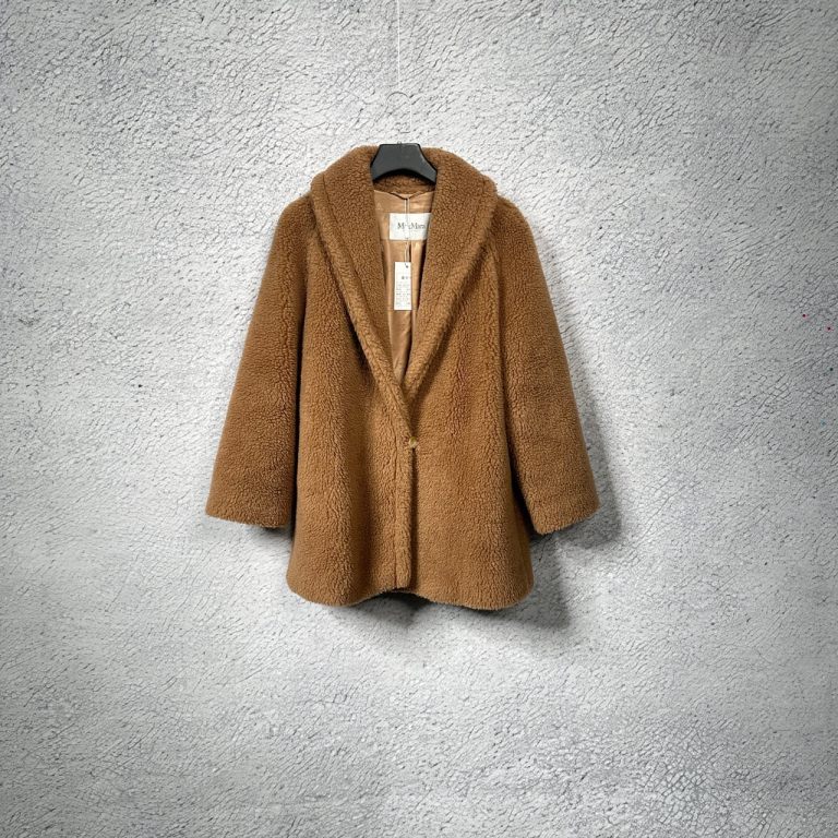  99 MaxMara 主线 泰迪大衣 TEDDY2系列 驼毛真丝中短款纯色34码