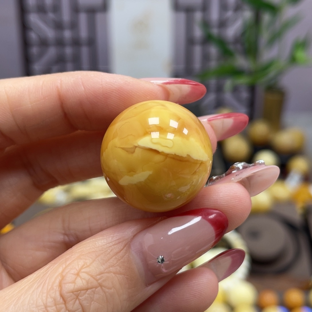 琥珀裸石未镶嵌23.0mm氧化珠