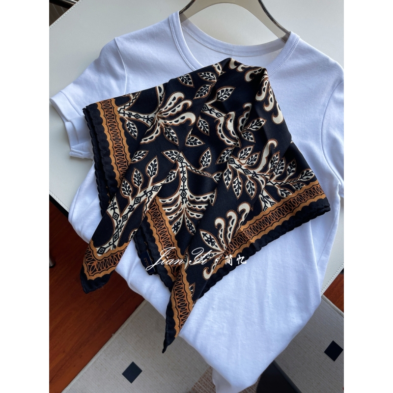 【暗夜华蔓】经典百搭双面同色100%羊毛围巾丝巾中方巾女62cm