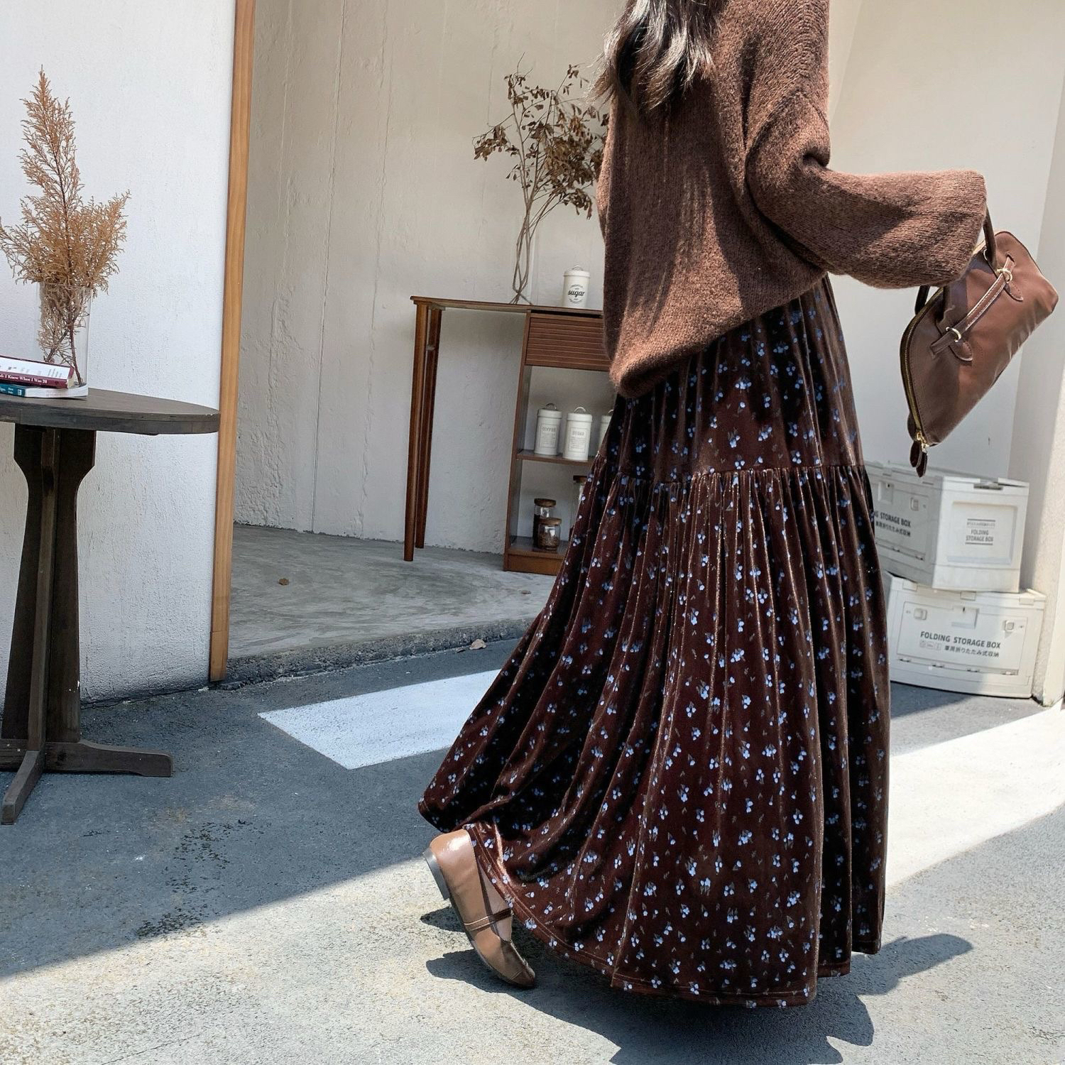 （201-300）秋冬气质时尚半身中长裙休闲韩版百搭复古减龄显瘦