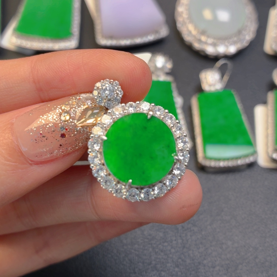 翡翠银S925镶嵌颈饰