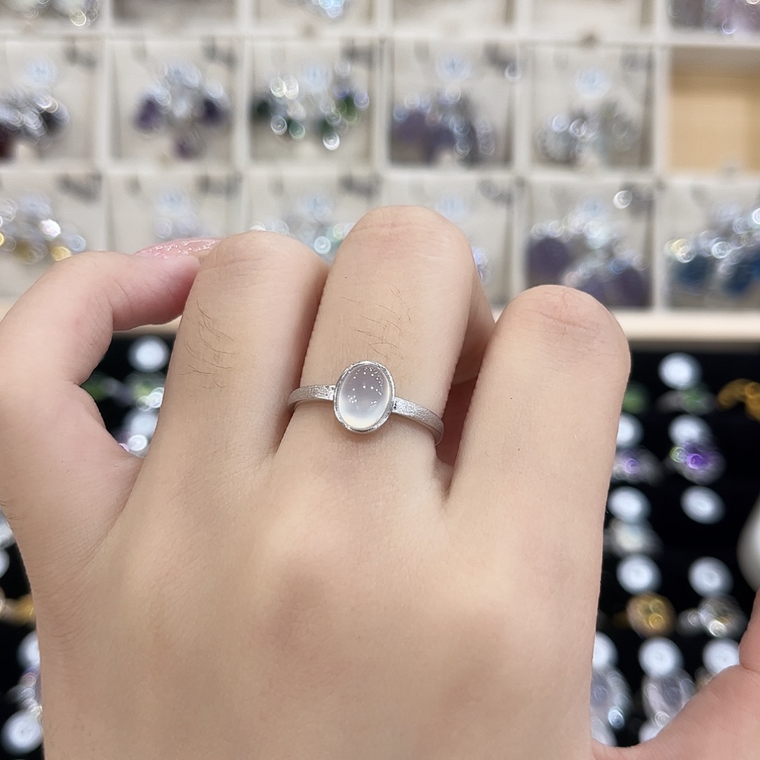 ʜ***ᴇ岫玉银S925镶嵌戒指