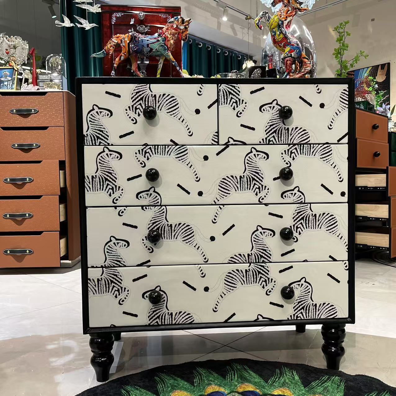 【喜悦家具】MSHK斑马五斗柜80*40*90