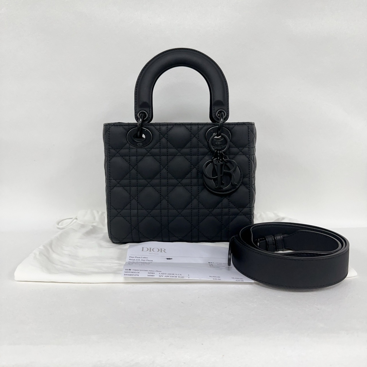 99新 DIOR/迪奥 四格戴妃 黑色磨砂 0211