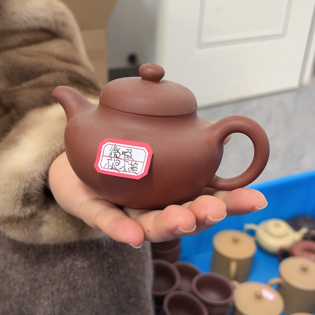 紫砂茶壶黄龙山原矿红降坡220