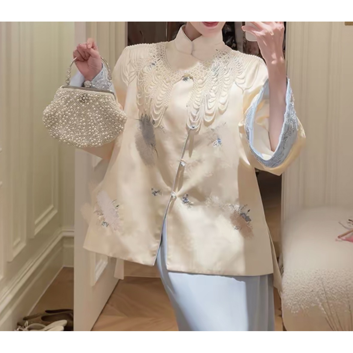 【蕙质兰心】秋季新品女新中式气质刺绣上衣裙裤套装