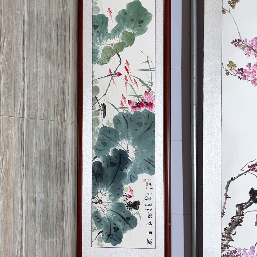 国画书画作品带框163×48