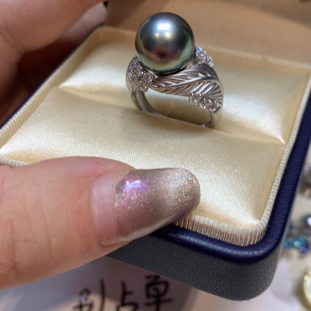 海水珍珠戒指银S925镶嵌
