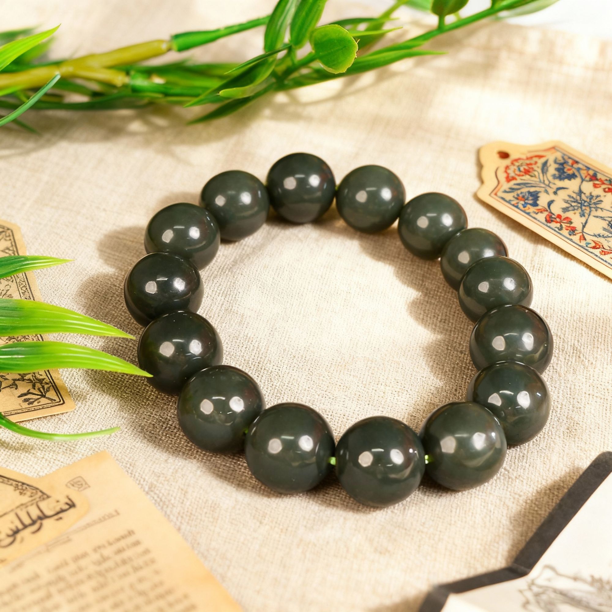 【抖音官方质检】 保真天然 和田且末蓝手串16mm多样性发其一HTY315