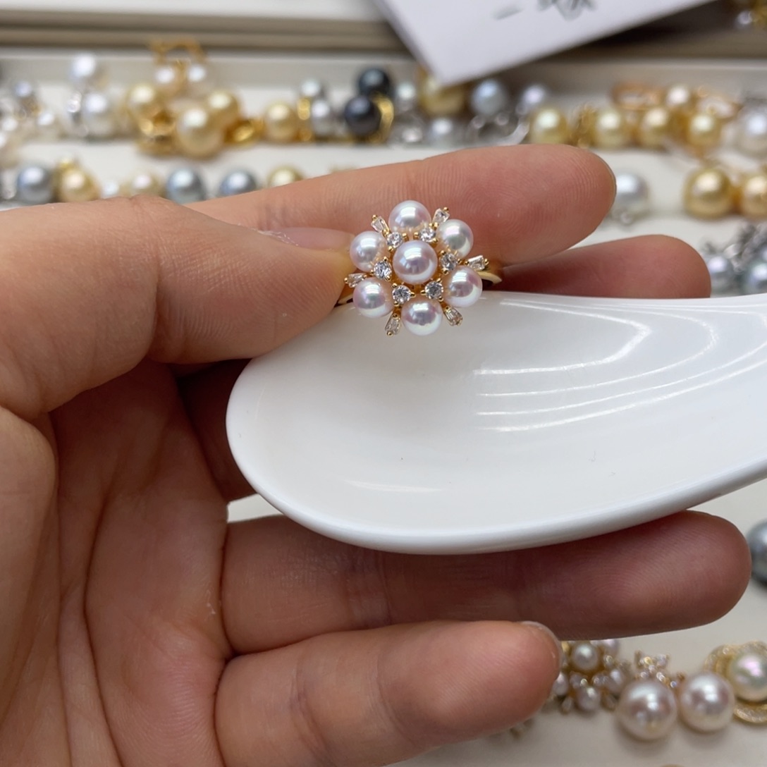 海水珍珠戒指银S925镶嵌